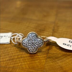 Bleu Sage Sterling Silver Gold plated Women's Ring Clover